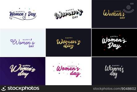International Women’s Day vector hand written typography background with a bold. vibrant style
