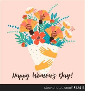 International Women s Day. Vector template for card, poster, flyer and other users. International Women s Day. Vector template.