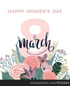 International Women s Day. Vector template for card, poster, flyer and other users. International Women s Day. Vector template