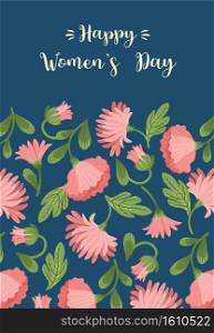 International Women s Day. Vector template with beautiful flowers for card, poster, flyer and other users. International Women s Day. Vector template with beautiful flowers for card, poster, flyer and other
