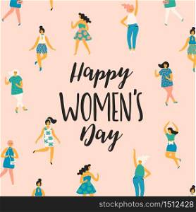 International Womens Day. Vector template with for card, poster, flyer and other users. International Womens Day. Vector template