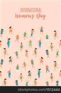 International Womens Day. Vector template with for card, poster, flyer and other users. International Womens Day. Vector template.