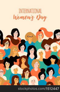 International Womens Day. Vector template with for card, poster, flyer and other users. International Womens Day. Vector template.