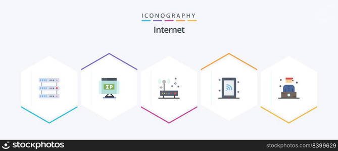 Internet 25 Flat icon pack including criminal. wifi. connection. technology. network