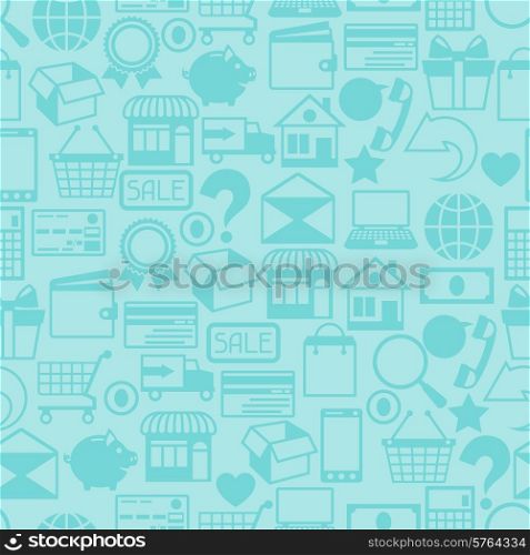 Internet abstract shopping seamless pattern.