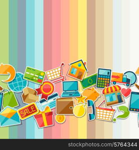 Internet abstract shopping seamless pattern.