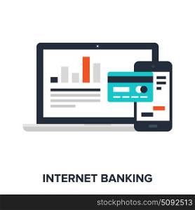 internet banking. Abstract vector illustration of internet banking flat design concept.