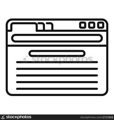 Internet browser icon outline vector. Computer window. Frame interface. Internet browser icon outline vector. Computer window