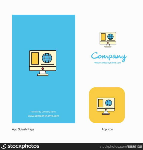 Internet browsing Company Logo App Icon and Splash Page Design. Creative Business App Design Elements