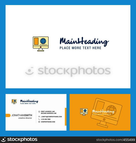 Internet browsing Logo design with Tagline & Front and Back Busienss Card Template. Vector Creative Design