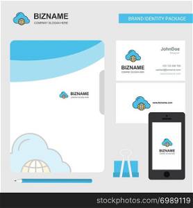 Internet Business Logo, File Cover Visiting Card and Mobile App Design. Vector Illustration