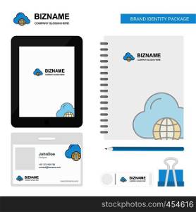 Internet Business Logo, Tab App, Diary PVC Employee Card and USB Brand Stationary Package Design Vector Template
