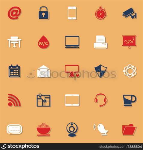 Internet cafe classic color icons with shadow, stock vector