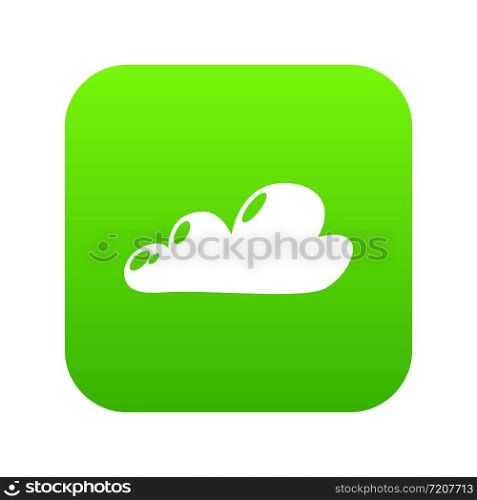 Internet cloud icon green vector isolated on white background. Internet cloud icon green vector