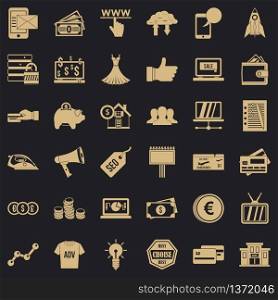 Internet commerce icons set. Simple style of 36 internet ommerce vector icons for web for any design. Internet commerce icons set, simple style