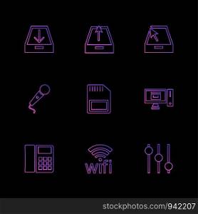 internet , connecetivity , network , equlilizer , battery , cell , wifi , sim , microphone , icon, vector, design, flat, collection, style, creative, icons