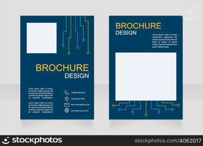 Internet connection and communication blank brochure design. Template set with copy space for text. Premade corporate reports collection. Editable 2 paper pages. Arial, Myriad Pro fonts used