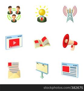 Internet connection icons set. Cartoon illustration of 9 internet connection vector icons for web. Internet connection icons set, cartoon style