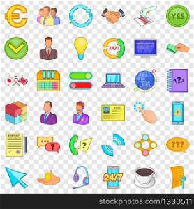 Internet connection icons set. Cartoon style of 36 internet connection vector icons for web for any design. Internet connection icons set, cartoon style