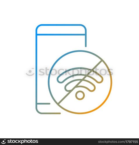 Internet connection issues gradient linear vector icon. Slow wifi sign. Unstable connection issue. Slow internet speed. Thin line color symbols. Modern style pictogram. Vector isolated outline drawing. Internet connection issues gradient linear vector icon