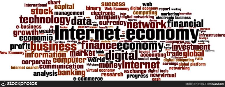 Internet economy word cloud concept. Vector illustration