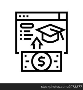 internet education payment line icon vector. internet education payment sign. isolated contour symbol black illustration. internet education payment line icon vector illustration