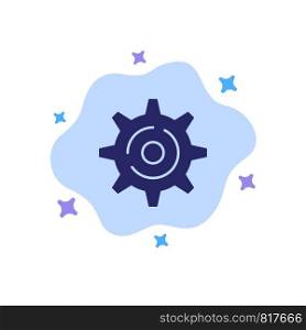 Internet, Gear, Setting Blue Icon on Abstract Cloud Background