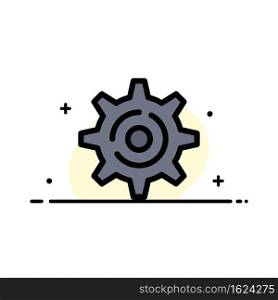 Internet, Gear, Setting  Business Flat Line Filled Icon Vector Banner Template