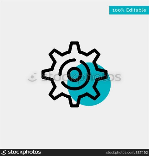 Internet, Gear, Setting turquoise highlight circle point Vector icon