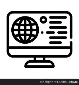 internet global network line icon vector. internet global network sign. isolated contour symbol black illustration. internet global network line icon vector illustration