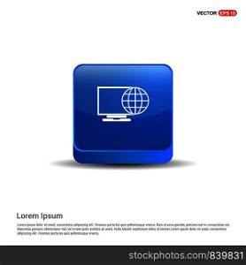 Internet Icon - 3d Blue Button.