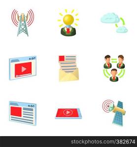 Internet icons set. Cartoon illustration of 9 internet vector icons for web. Internet icons set, cartoon style