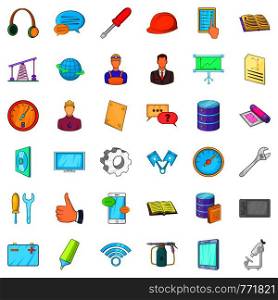 Internet icons set. Cartoon style of 36 internet vector icons for web isolated on white background. Internet icons set, cartoon style