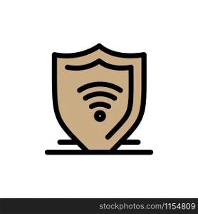 Internet, Internet Security, Protect, Shield Flat Color Icon. Vector icon banner Template