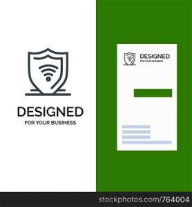 Internet, Internet Security, Protect, Shield Grey Logo Design and Business Card Template