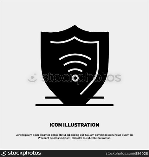 Internet, Internet Security, Protect, Shield solid Glyph Icon vector