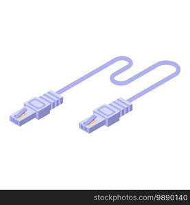 Internet lan cable icon. Isometric of internet lan cable vector icon for web design isolated on white background. Internet lan cable icon, isometric style