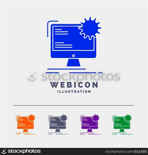 Internet, layout, page, site, static 5 Color Glyph Web Icon Template isolated on white. Vector illustration. Vector EPS10 Abstract Template background