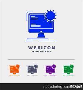 Internet, layout, page, site, static 5 Color Glyph Web Icon Template isolated on white. Vector illustration. Vector EPS10 Abstract Template background