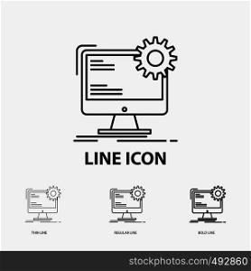 Internet, layout, page, site, static Icon in Thin, Regular and Bold Line Style. Vector illustration. Vector EPS10 Abstract Template background