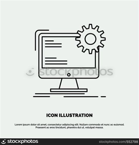 Internet, layout, page, site, static Icon. Line vector gray symbol for UI and UX, website or mobile application. Vector EPS10 Abstract Template background