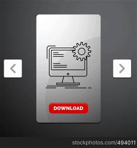 Internet, layout, page, site, static Line Icon in Carousal Pagination Slider Design & Red Download Button. Vector EPS10 Abstract Template background
