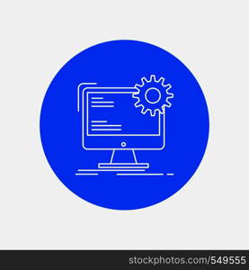 Internet, layout, page, site, static White Line Icon in Circle background. vector icon illustration. Vector EPS10 Abstract Template background