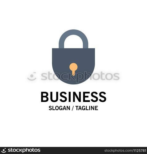 Internet, Lock, Locked, Security Business Logo Template. Flat Color