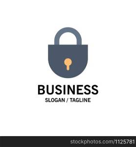 Internet, Lock, Locked, Security Business Logo Template. Flat Color