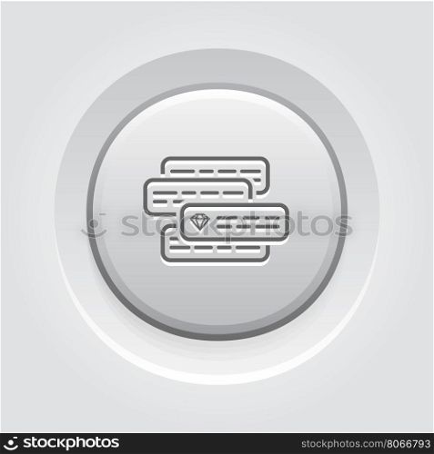 Internet Marketing Icon. Grey Button Design.. Internet Marketing Icon. Grey Button Design. Isolated Illustration. App Symbol or UI element.Couple text ads compete with each other.