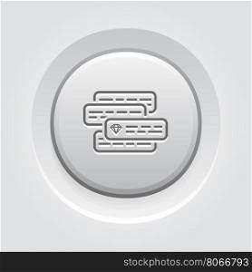 Internet Marketing Icon. Grey Button Design.. Internet Marketing Icon. Grey Button Design. Isolated Illustration. App Symbol or UI element.Couple text ads compete with each other.
