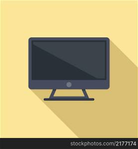 Internet monitor icon flat vector. Computer screen. Blank display. Internet monitor icon flat vector. Computer screen