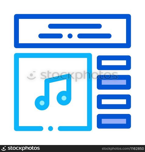 Internet Music Play List Icon Vector. Outline Internet Music Play List Sign. Isolated Contour Symbol Illustration. Internet Music Play List Icon Outline Illustration
