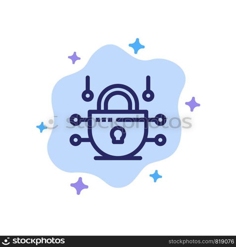 Internet, Network, Network Security Blue Icon on Abstract Cloud Background